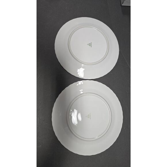 Creative Fine China 2345 Japan Rose Floral Gold Rim Scalloped Plates Set of 2 - Picture 6 of 7